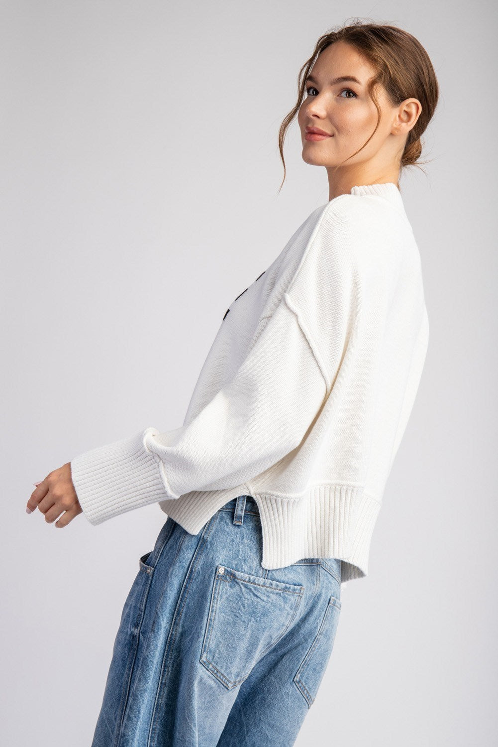 White LOVE Sweater Top