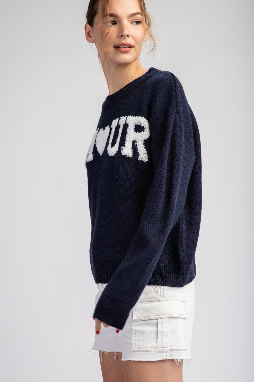 Navy AMOUR Sweater Top