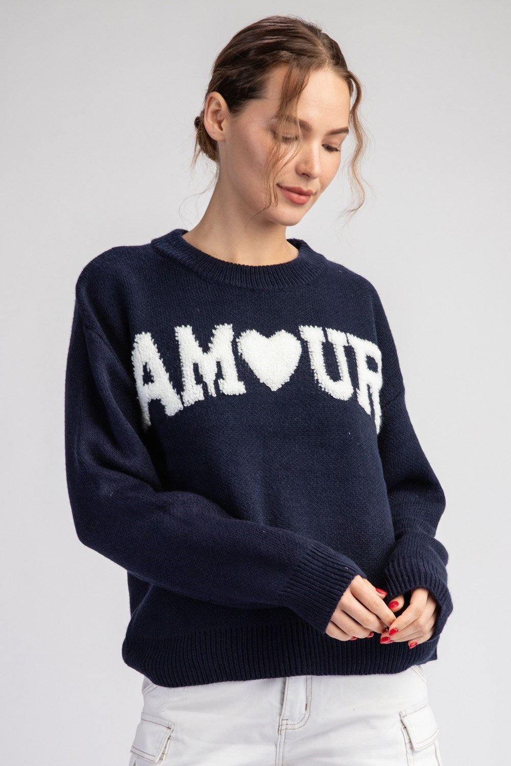 Navy AMOUR Sweater Top