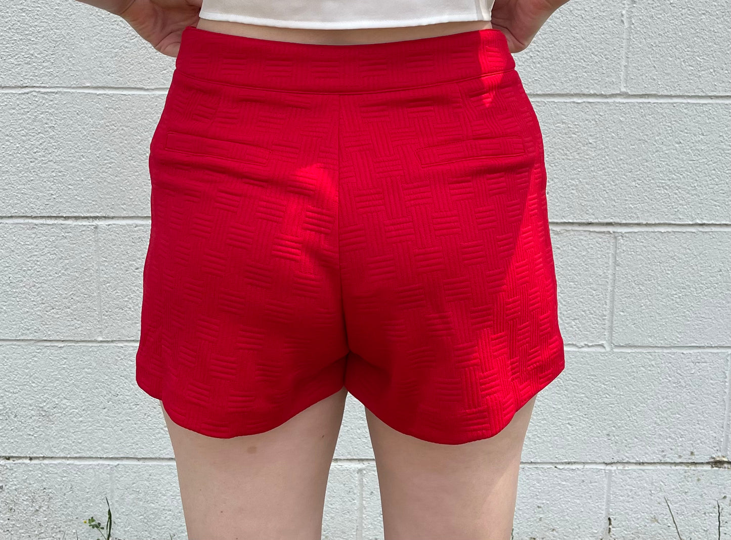 High Waisted Red Shorts