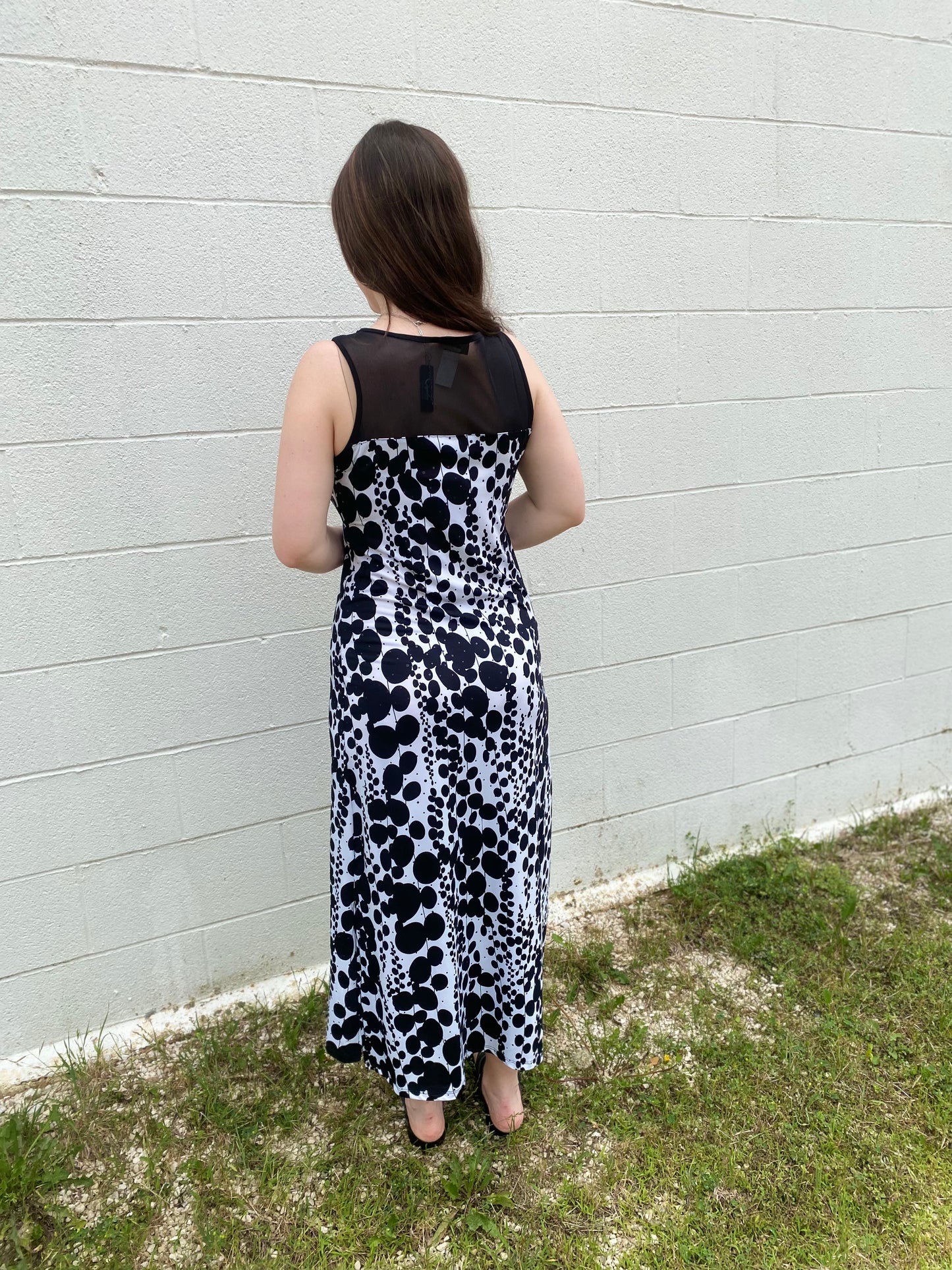 Black & White Scoop Neck Dress