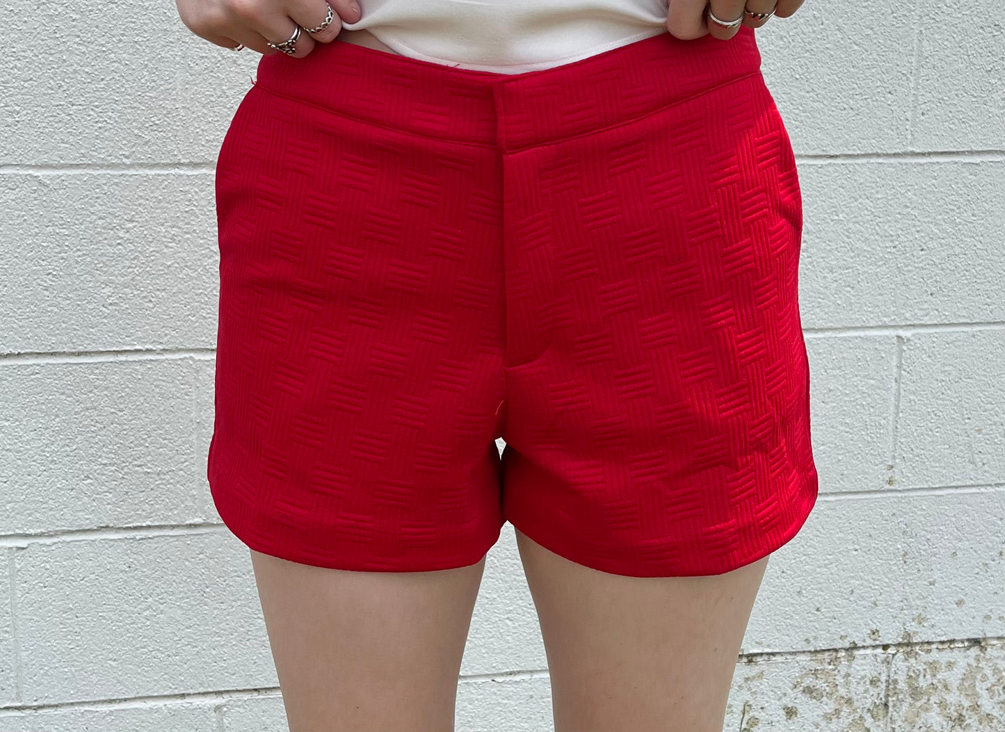 High Waisted Red Shorts