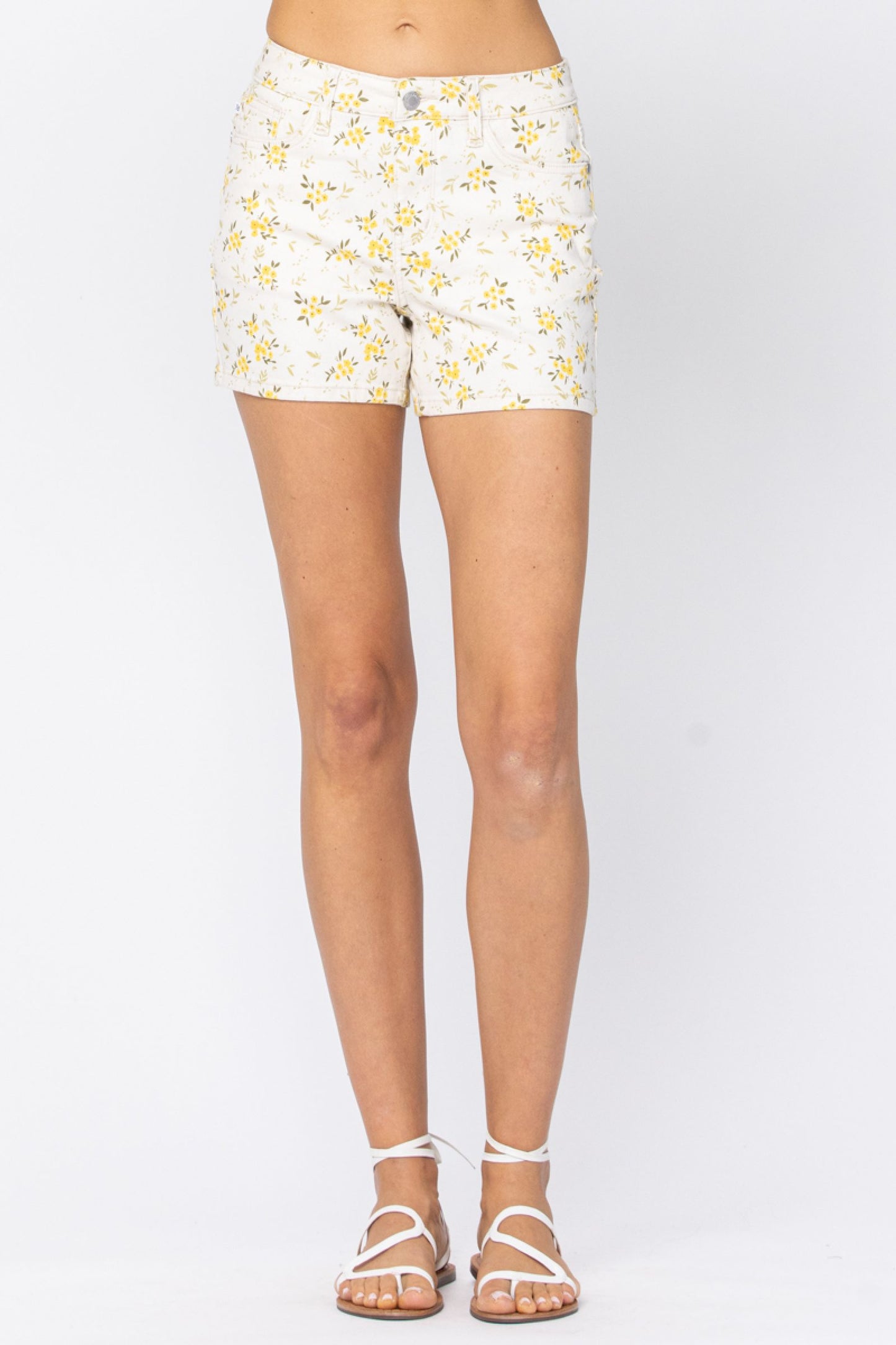 Super Cute Flower Print Shorts Plus Sizes