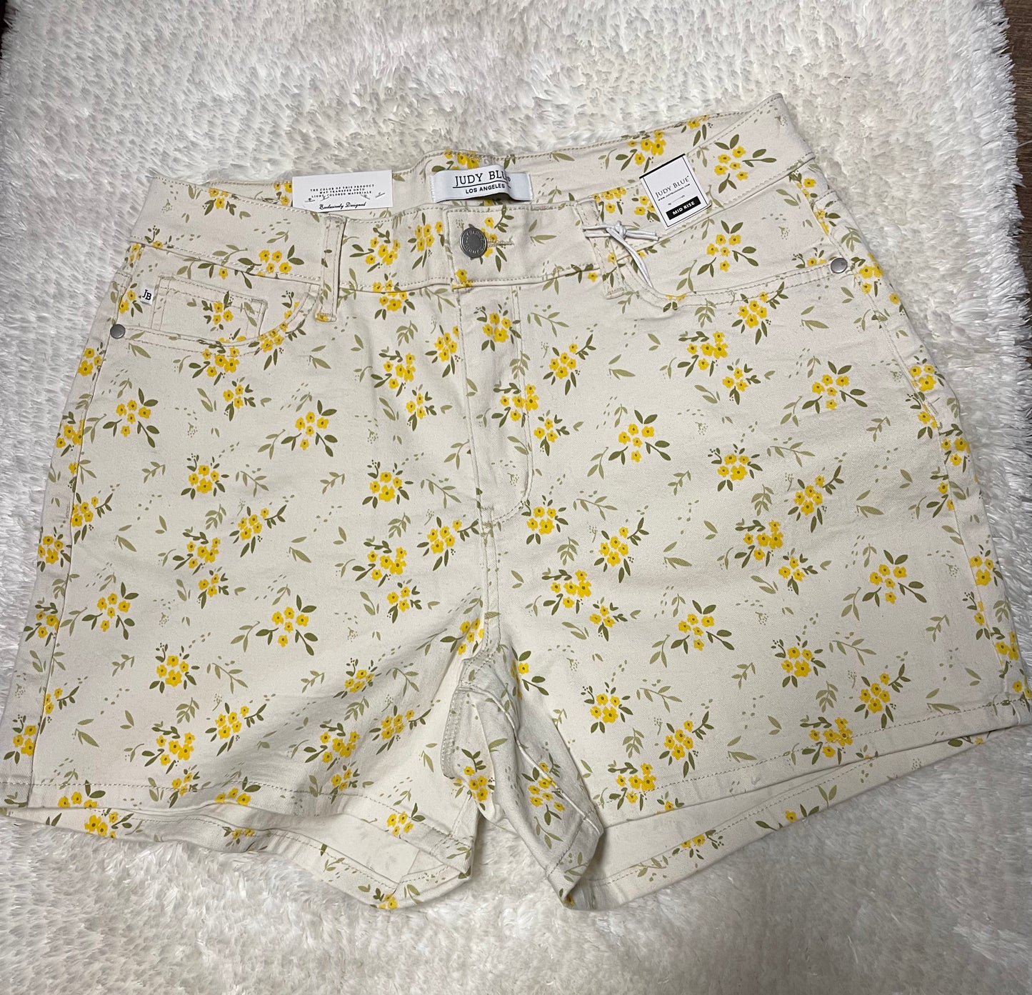 Super Cute Flower Print Shorts Plus Sizes