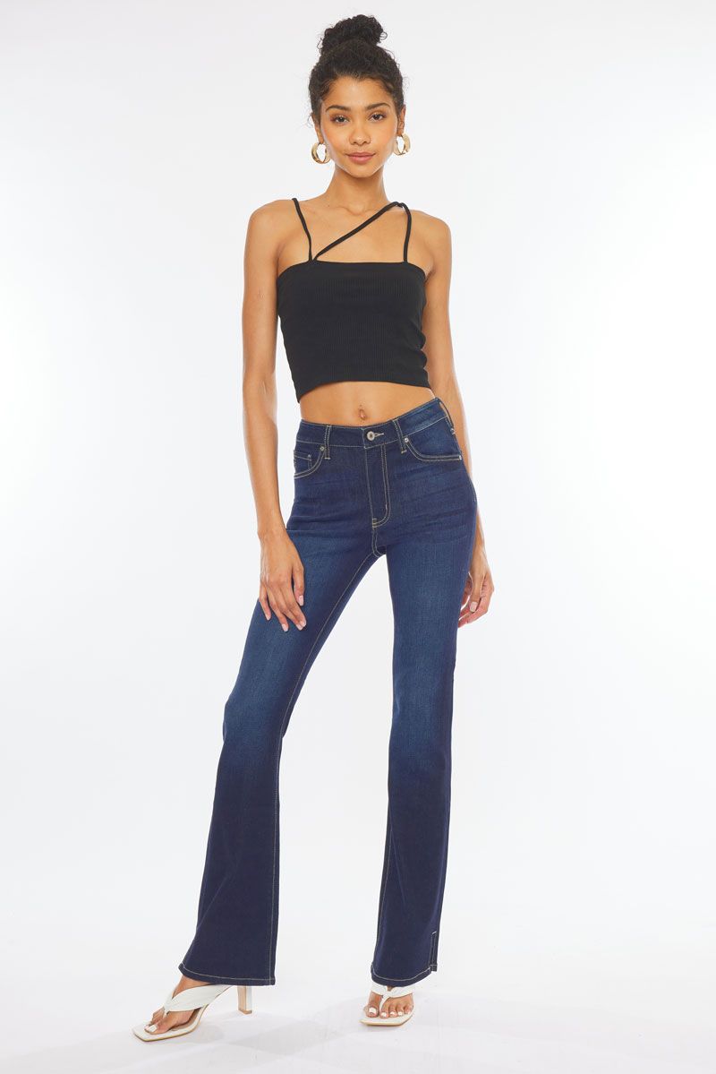 KanCan High Rise Side Slit Bootcut Jean