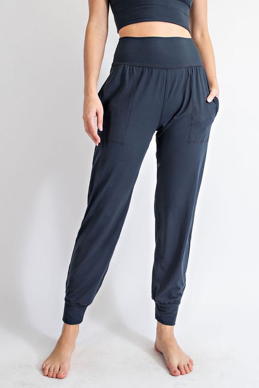 High Waist Band Jogger Pant Navy