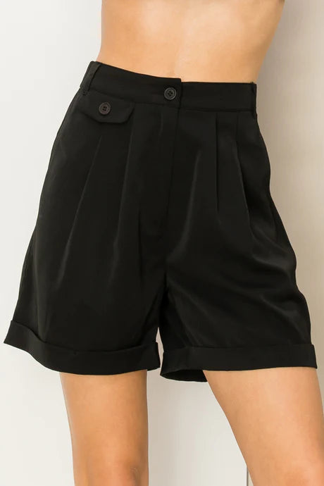 High Waisted Pleated Shorts