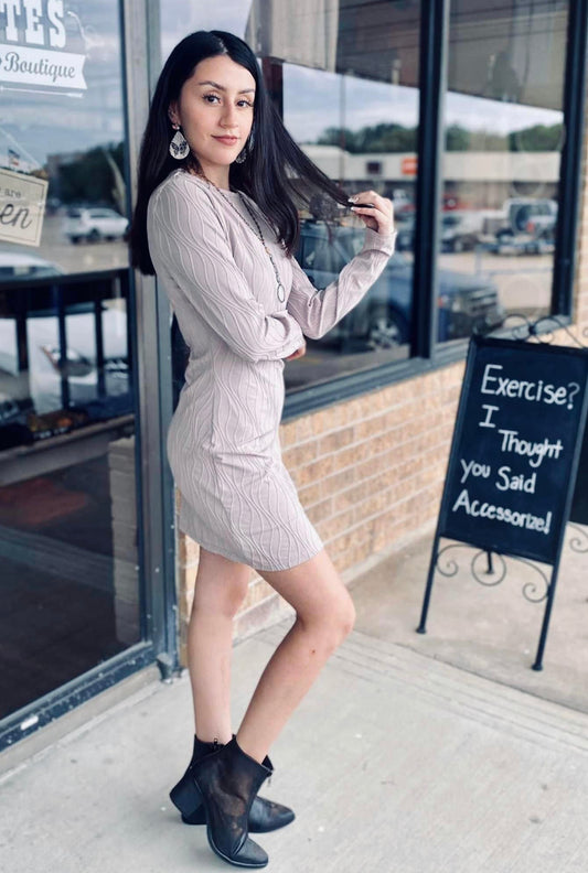 Texture Knit Bodycon Mini Dress