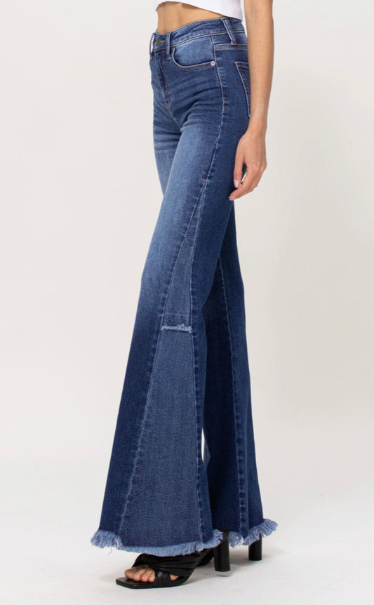 Cello High Rise Flare With Side Panel Jeans
